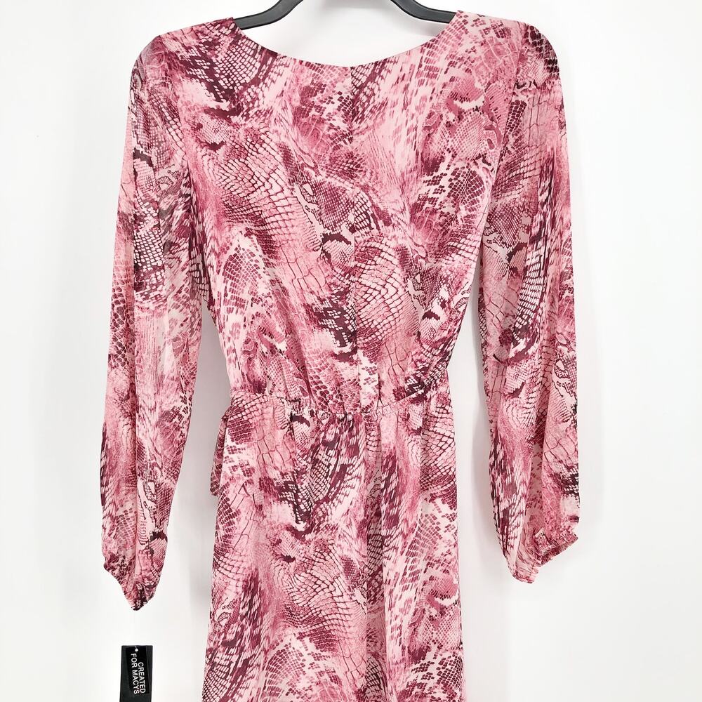 INC International Concepts Maxi Dress Size 10 Pink Chiffon Snake Print NWT - Picture 7 of 12